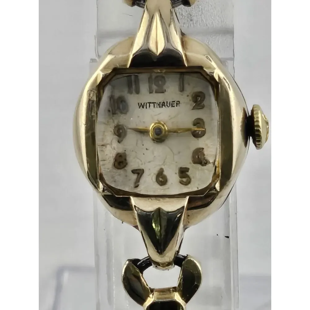 Vintage Ladies Wittnauer 10k Plated Watch & Band 17 Jewels Expansion Band Runs - Picture 2 of 16